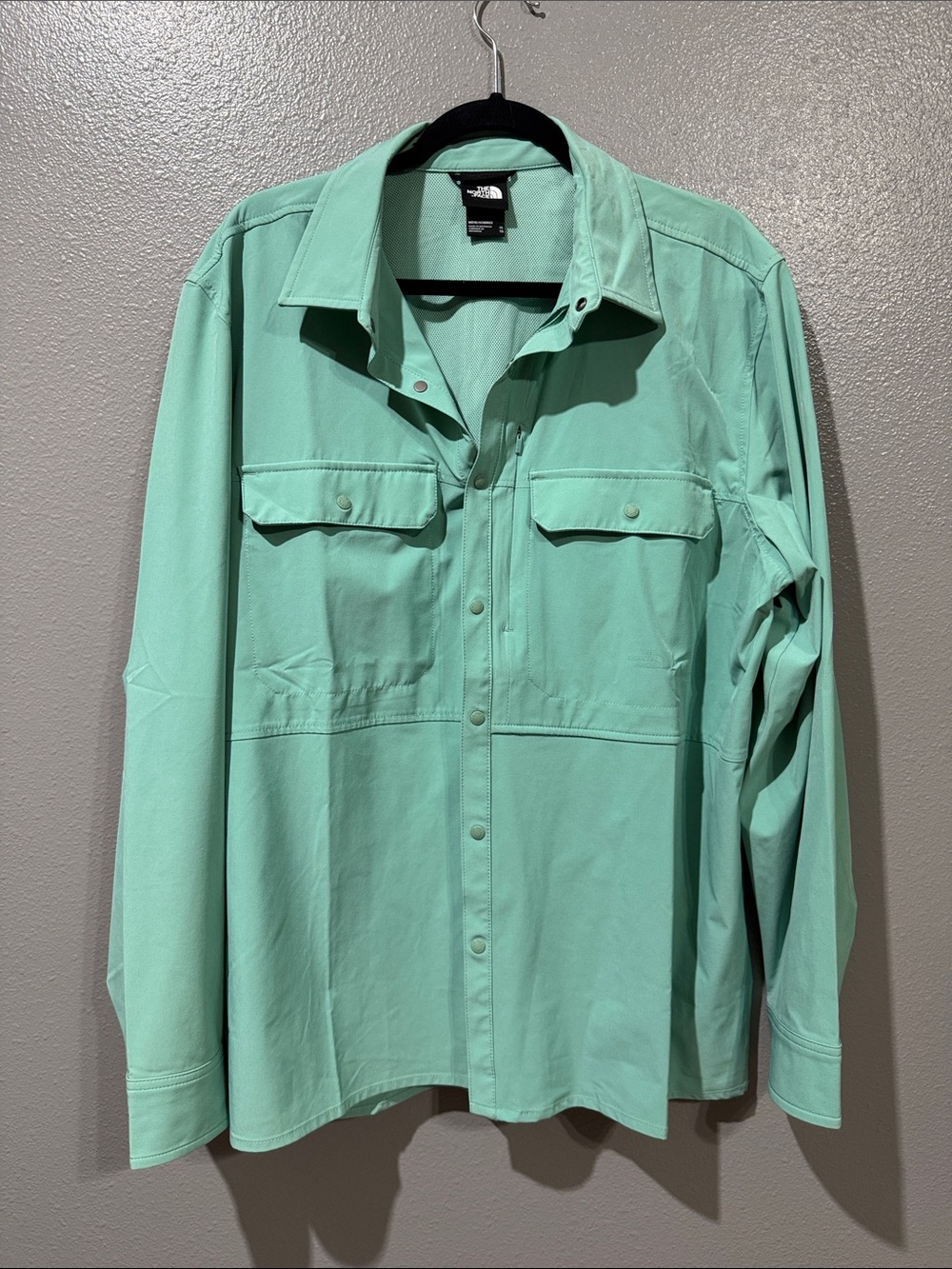 Men’s The North Face Mint Green Lightweight Shirt Jacket Size XL